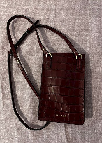 Bordo Deri Yılan Desenli Tokalı Kadın Çanta - Görsel 2