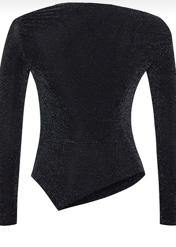 Simli Siyah Kadın Bluz - Görsel 5