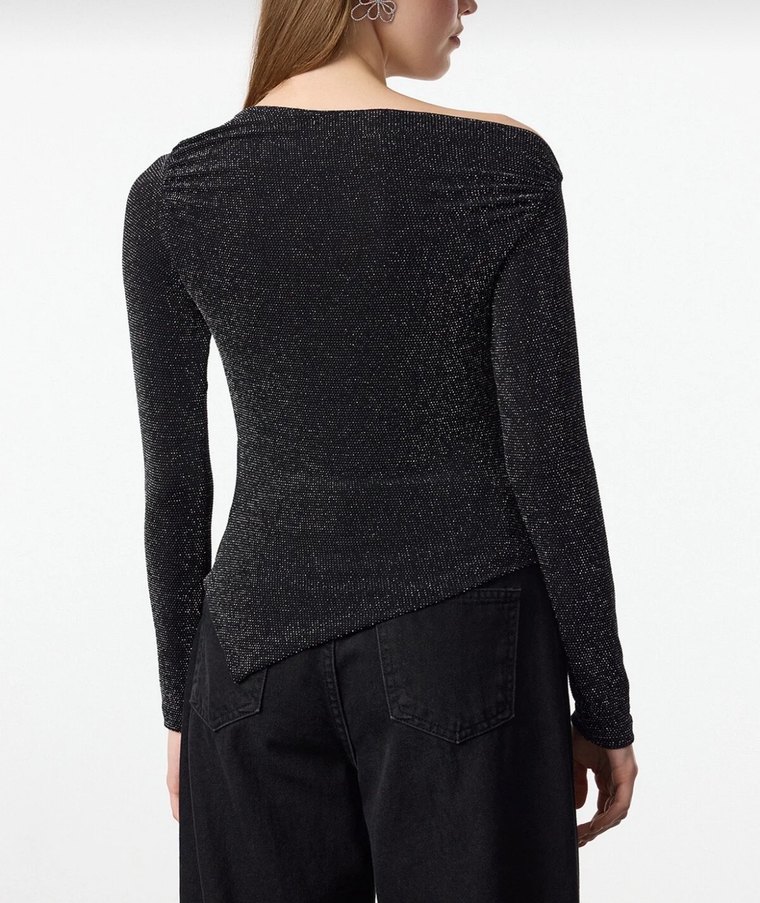 Simli Siyah Kadın Bluz - Görsel 4