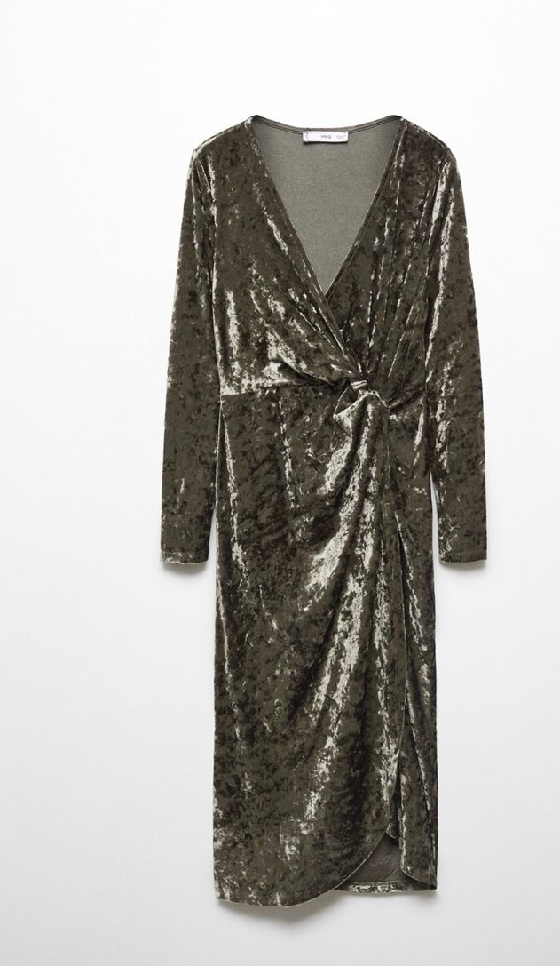 Yeşil Kadife Drapeli Uzun Abiye Elbise - Görsel 4