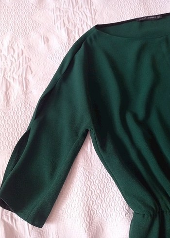 Koyu Yeşil Midi Bohem Elbise - Görsel 4