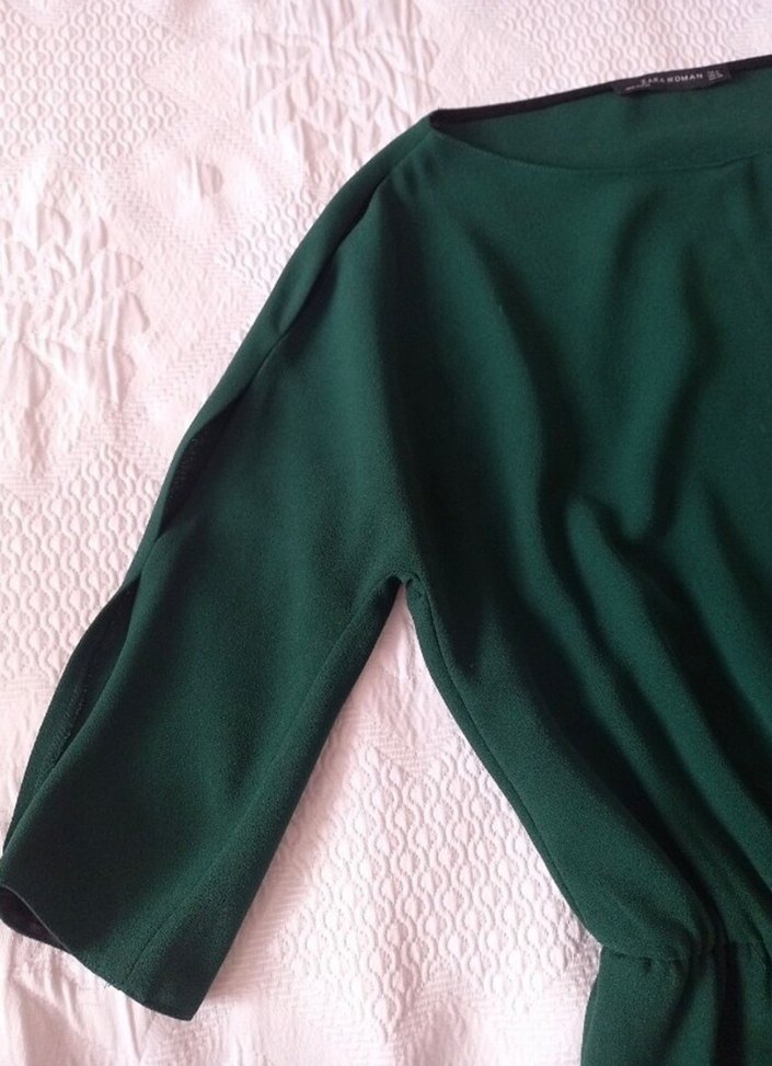 Koyu Yeşil Midi Bohem Elbise - Görsel 4