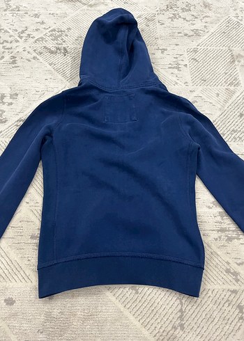 Mavi Fermuarlı Kapüşonlu Sweatshirt - Görsel 3