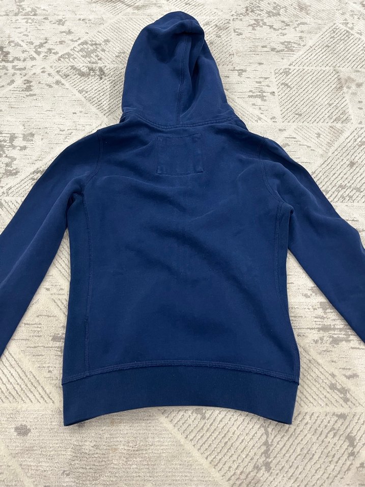 Mavi Fermuarlı Kapüşonlu Sweatshirt - Görsel 3