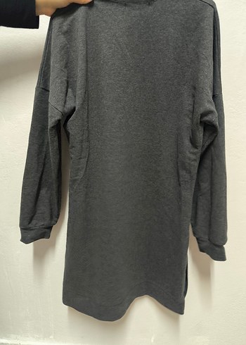 Gri Uzun Kollu Düğmeli Kadın Sweatshirt - Görsel 3