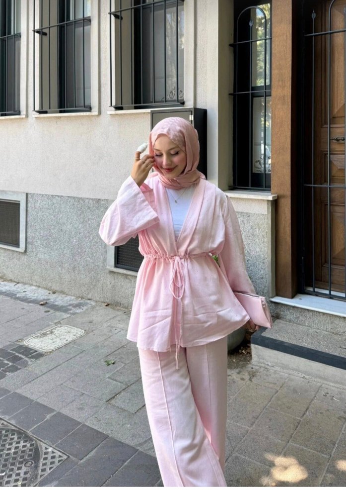 Pembe taşli takım - Görsel 4