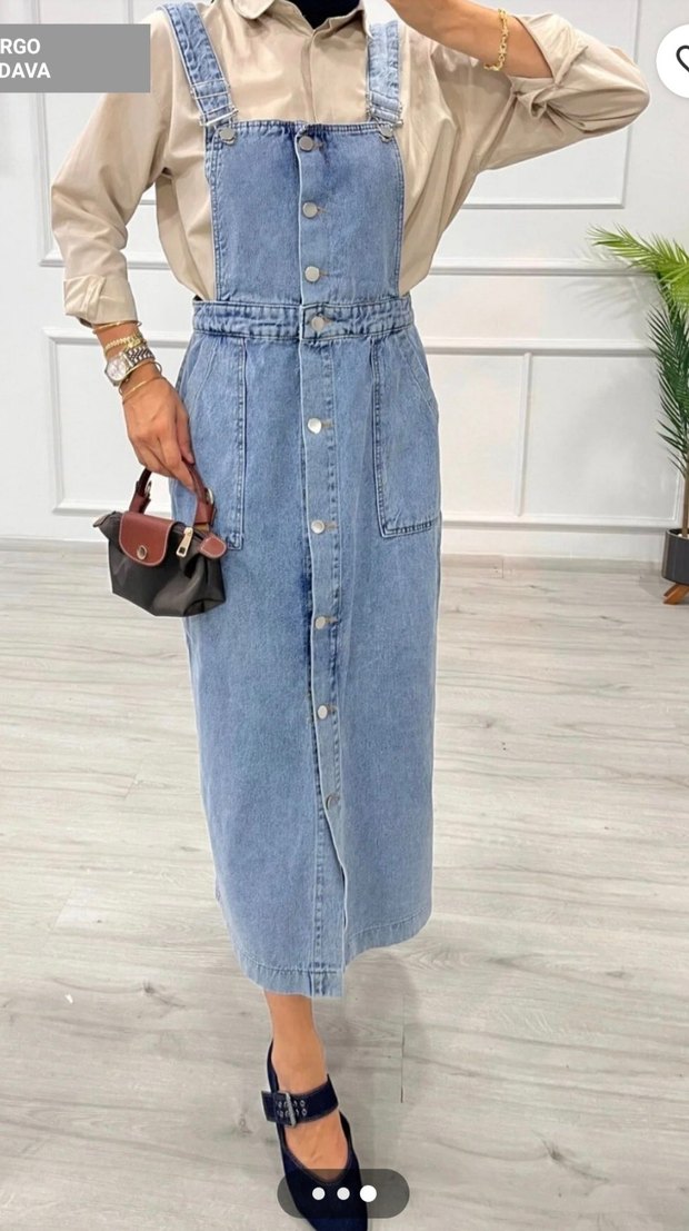 kot askılı elbise - Görsel 3