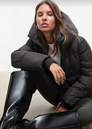 Kadın Siyah Şişme Kışlık Mont - Görsel 2