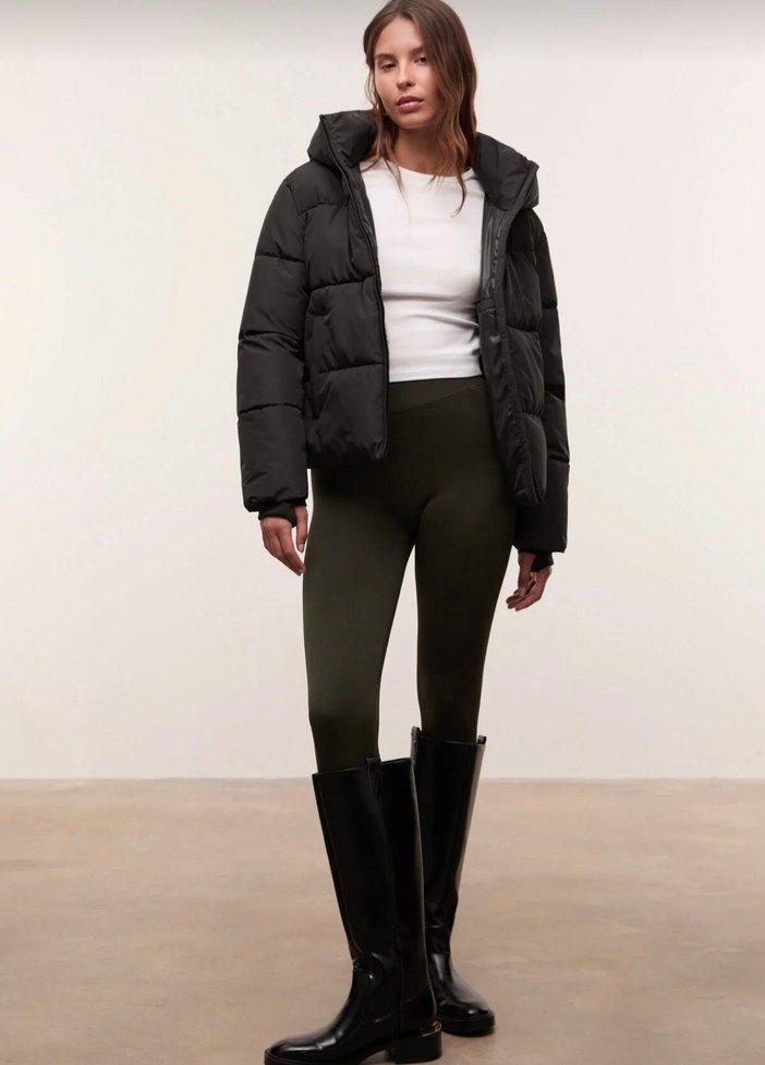 Kadın Siyah Şişme Kışlık Mont - Görsel 3