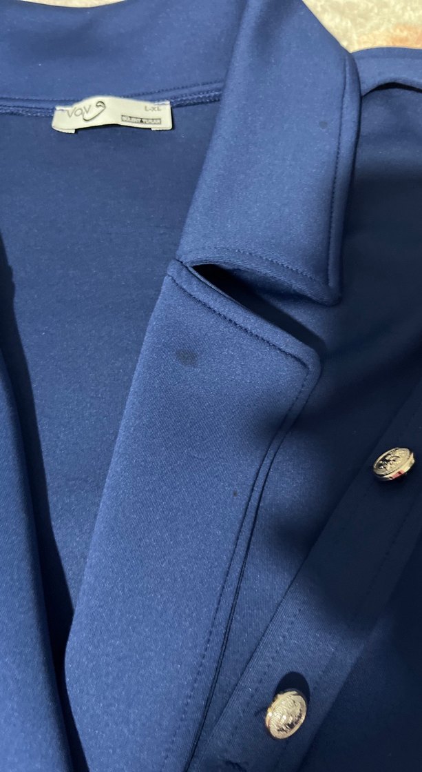 Düğmeli Lacivert Kadın Gömlek Ceket - Görsel 4
