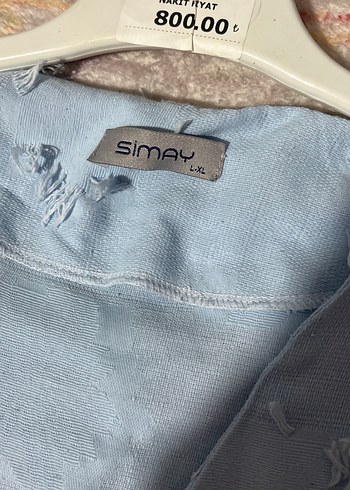 Mavi Bohem Uzun Kollu Keten Gömlek - Görsel 3