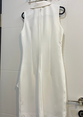 Gömlek yaka beyaz elbise - Görsel 2