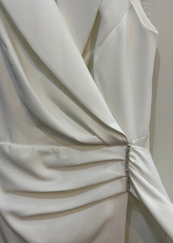 Gömlek yaka beyaz elbise - Görsel 3