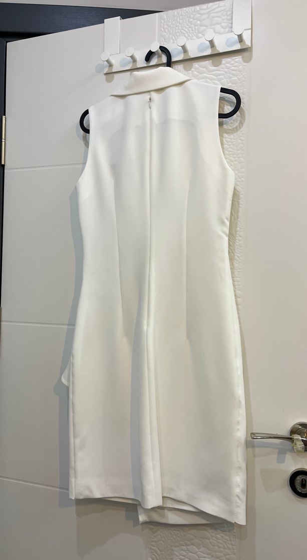 Gömlek yaka beyaz elbise - Görsel 2