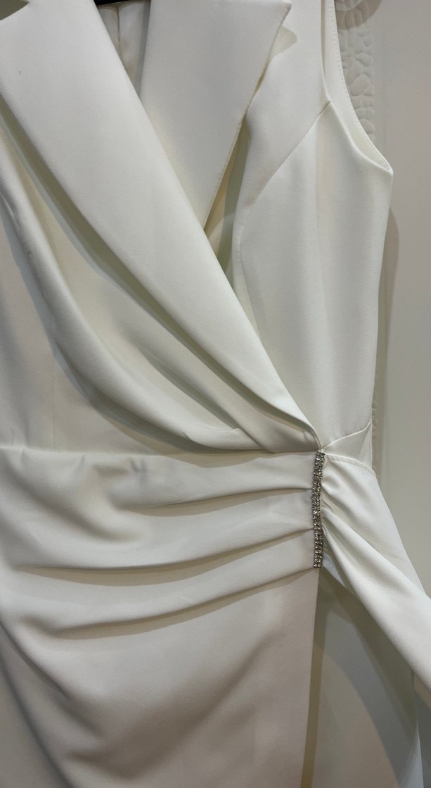 Gömlek yaka beyaz elbise - Görsel 3