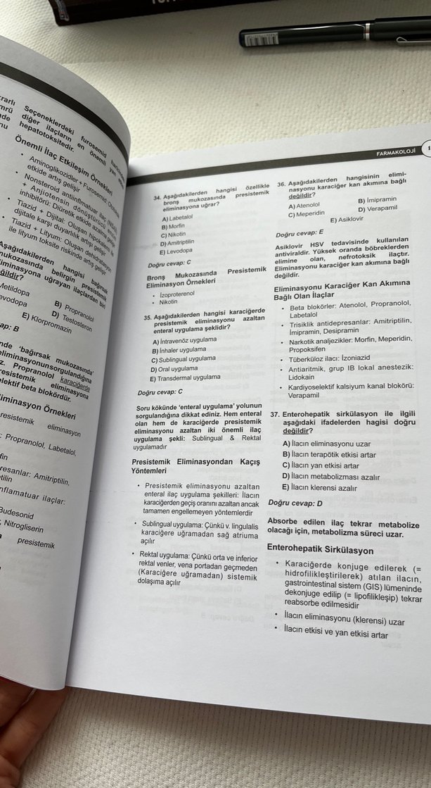 DUS Akademi Farmakoloji Soru Kitabı 2. Baskı - Görsel 3