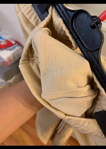 Kadın Bej Keten Kemerli Pantolon - Görsel 4