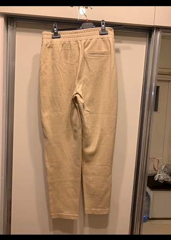 Kadın Bej Keten Kemerli Pantolon - Görsel 2