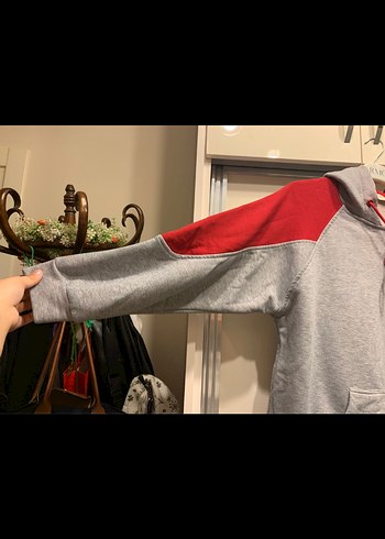 Gri ve Kırmızı Kadın Eşofman Takımı - Görsel 6