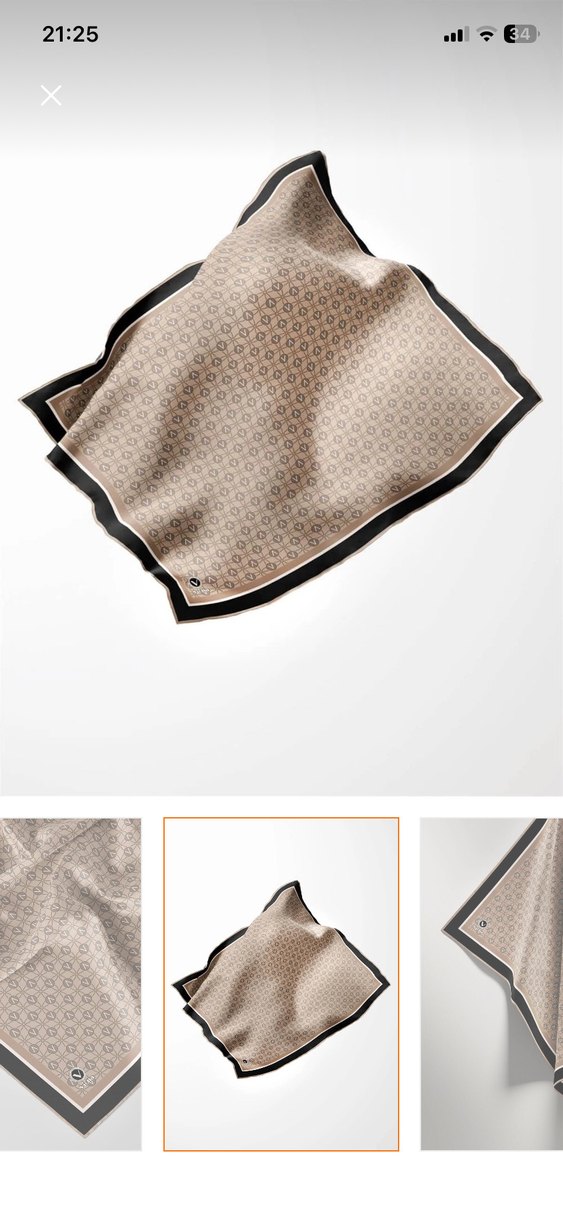 Bej Siyah Desenli Kadın eşarp - Görsel 3