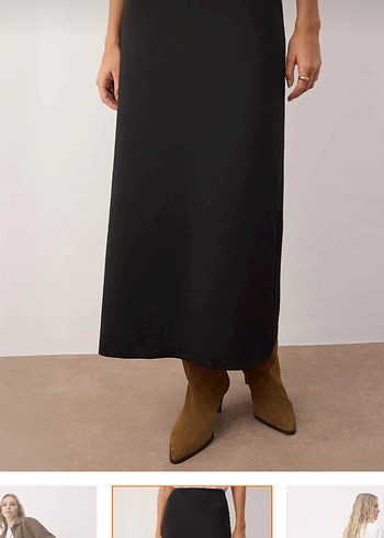 Siyah Süet Kadın Uzun Etek - Görsel 3