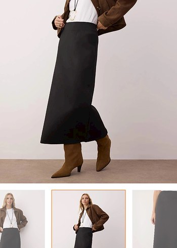 Siyah Süet Kadın Uzun Etek - Görsel 2