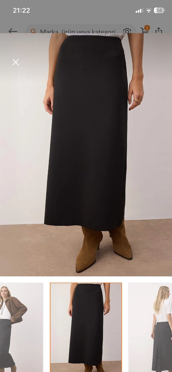 Siyah Süet Kadın Uzun Etek - Görsel 3