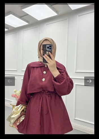 Bordo Gold düğmeli takım - Görsel 2