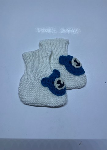 Bebek Beyaz Örgü Patik - Görsel 3