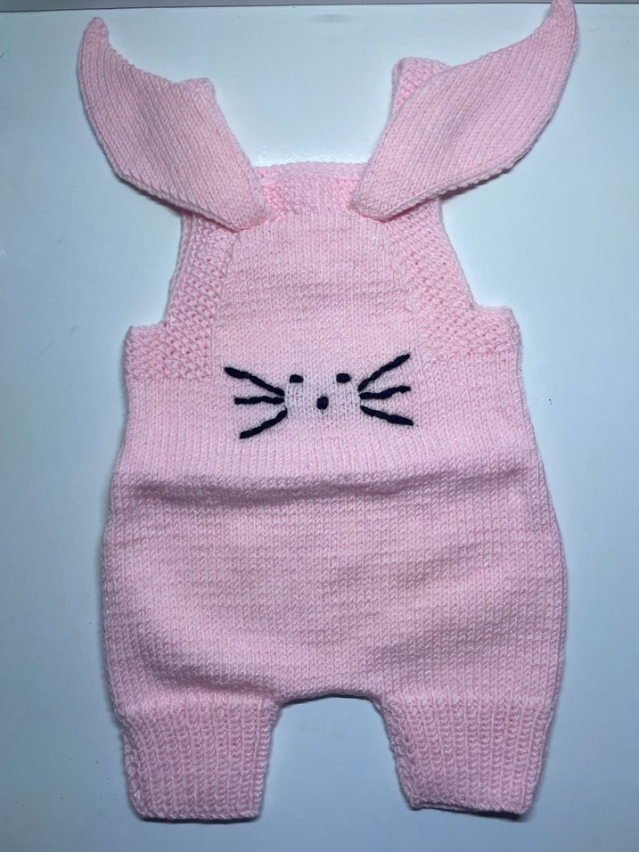 Pembe Örgü Bebek Kız Tulumu Tavşanlı - Görsel 4