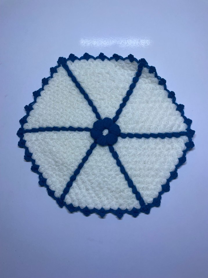 Mavi Beyaz Örgü Banyo Lifi - Görsel 3