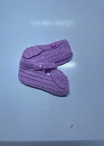 Mor Örgü Kız Bebek Patik - Görsel 4