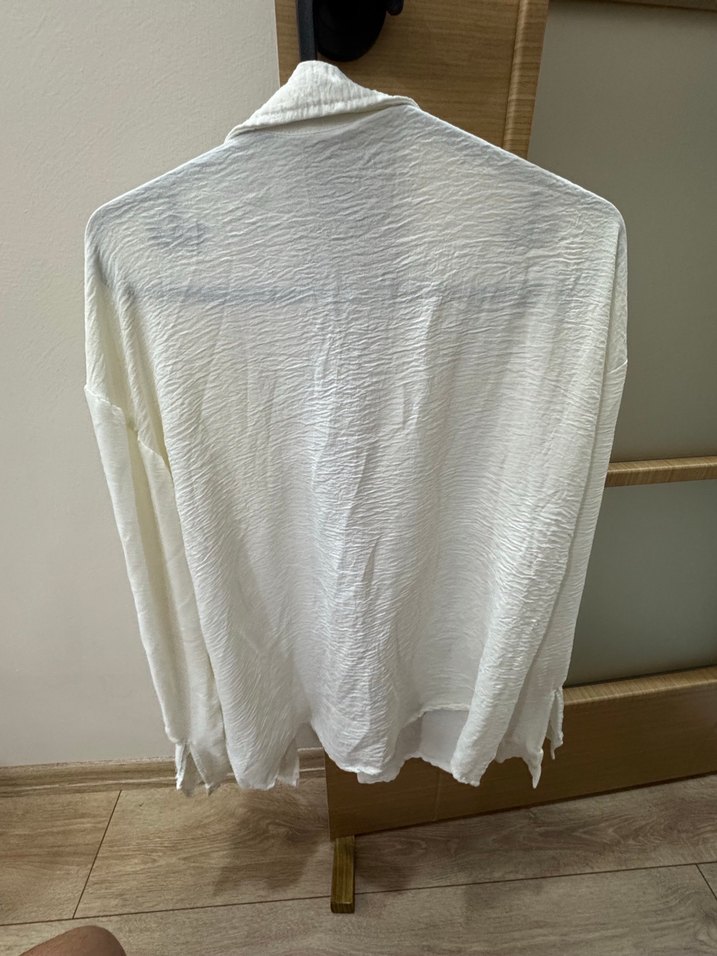 Beyaz Salaş Uzun Kollu Gömlek - Görsel 2