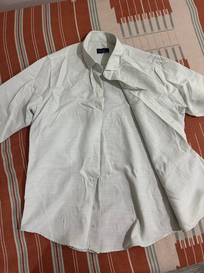 Düğmeli Beyaz Erkek Keten Gömlek - Görsel 2