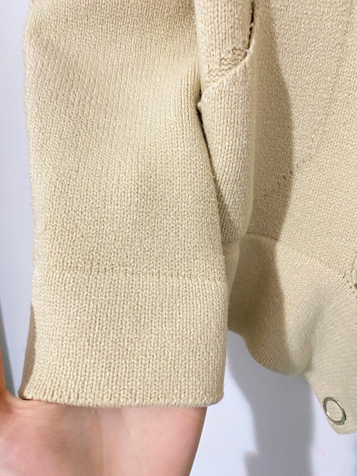 Düğmeli Bej Kadın Yün Ceket - Görsel 3