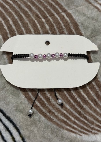 Boncuklu Beyaz Gri Bohem Bileklik - Görsel 2