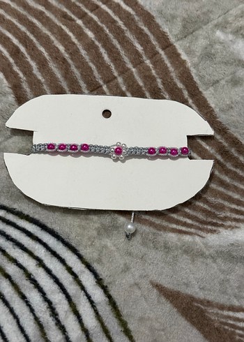 Pembe İşlemeli Boncuklu Bohem Bileklik - Görsel 2