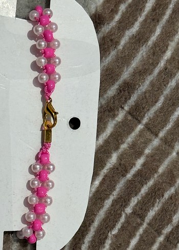 Renkli Boncuklu Pembe Kadın Bileklik - Görsel 2