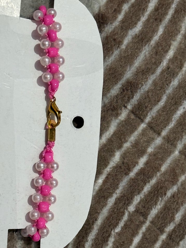 Renkli Boncuklu Pembe Kadın Bileklik - Görsel 2