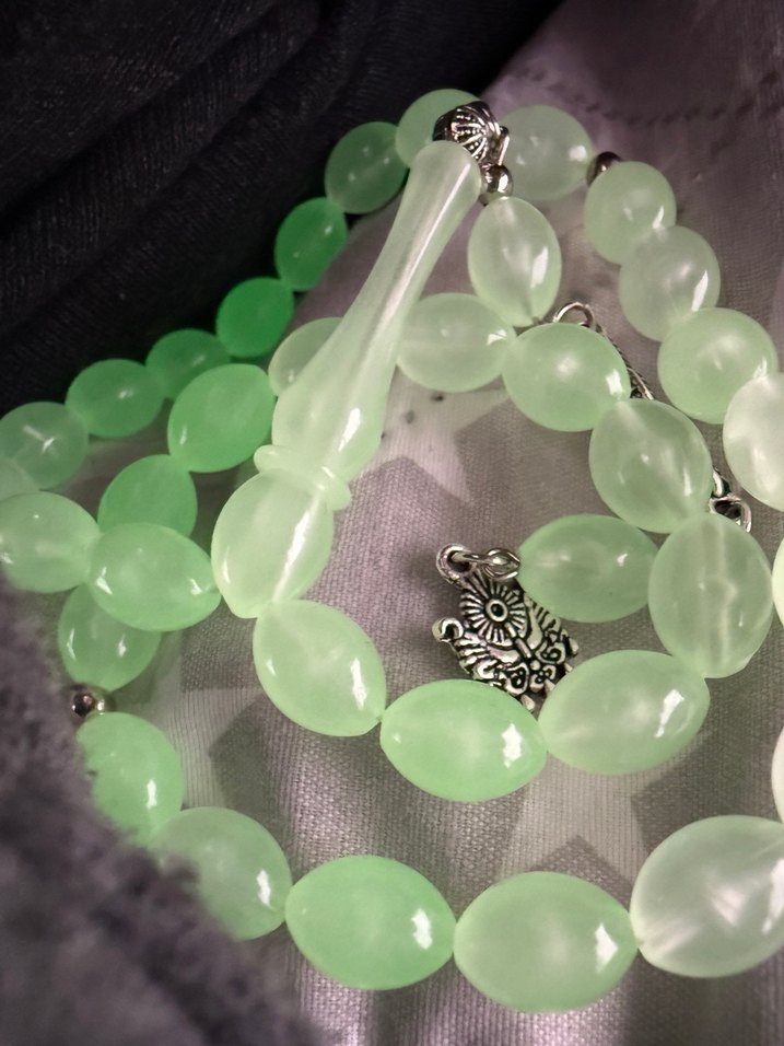 Beyaz kedi gözü Minimalist Erkek Tesbih - Görsel 4