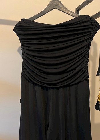 Siyah Straplez Gotik Uzun tulum - Görsel 2