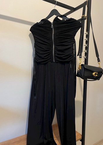 Siyah Straplez Gotik Uzun tulum - Görsel 5