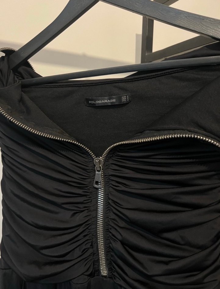 Siyah Straplez Gotik Uzun tulum - Görsel 3