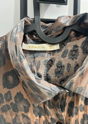 Leopar Desenli Kadın Gömlek - Görsel 2