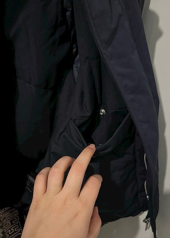 Zara Erkek Mavi Fermuarlı Midi Mont - Görsel 7