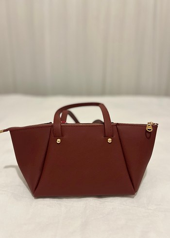 Bordo Deri Kadın Omuz Çantası - Görsel 4