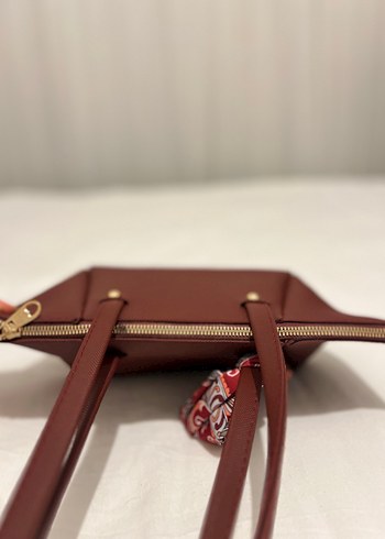 Bordo Deri Kadın Omuz Çantası - Görsel 3