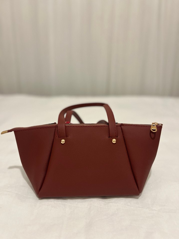 Bordo Deri Kadın Omuz Çantası - Görsel 4