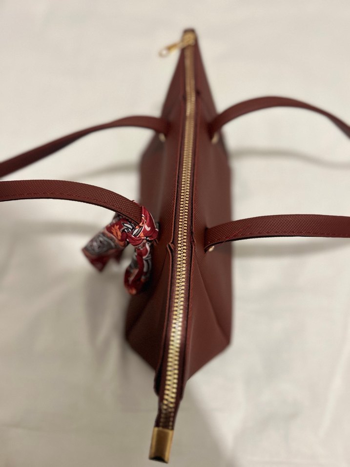 Bordo Deri Kadın Omuz Çantası - Görsel 2