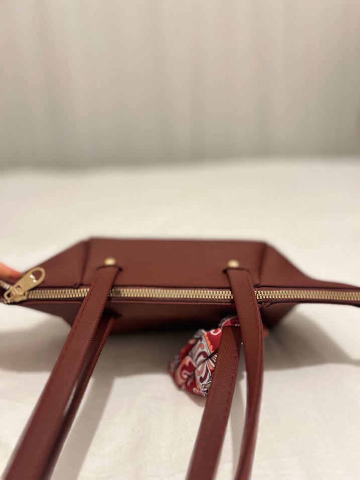 Bordo Deri Kadın Omuz Çantası - Görsel 3